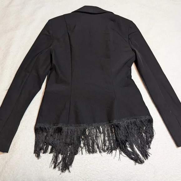 INC International Concepts Black Fringe Blazer - Picture 7 of 7
